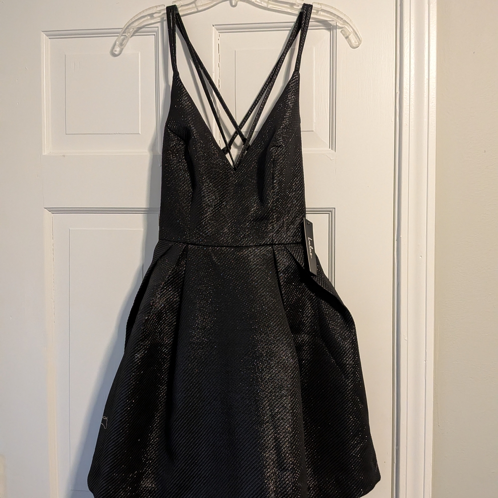 Lulu's Shimmering Little Black Dress
